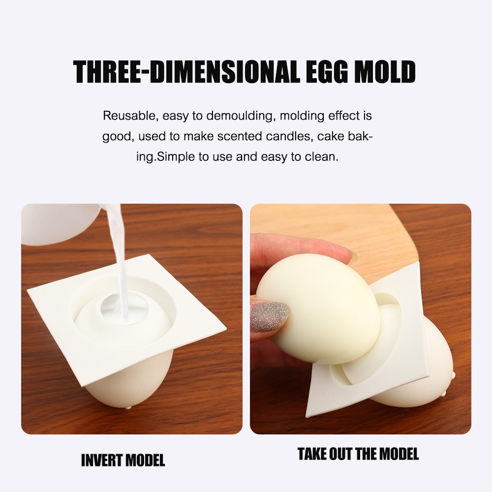 Paskah 3D Berbentuk Telur Lilin Resin Cetakan Coklat Mousse Baking Alat DIY Kerajinan Ornamen Dekorasi Rumah Simulasi Telur Cetakan Silikon Perlengkapan Pesta