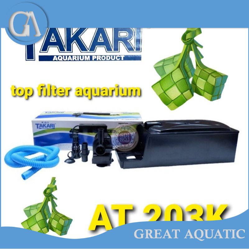 TAKARI AT 203 K TOP FILTER AQUARIUM POMPA AQUARIUM 1 PAKET