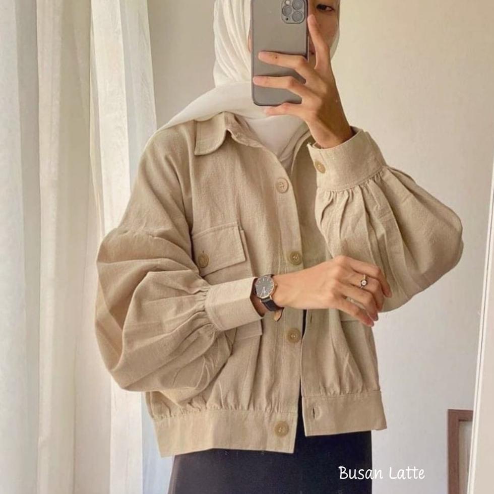 LANGSUNG ORDER Orimoza Busan jaket linen wanita