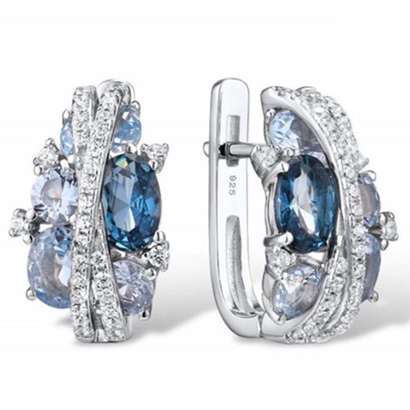 Anting Hoop Cubic Zirconia Berwarna Wanita Fancy Desain Salib Fashion Aksesoris Telinga Untuk Perhiasan Pesta Pernikahan Perempuan