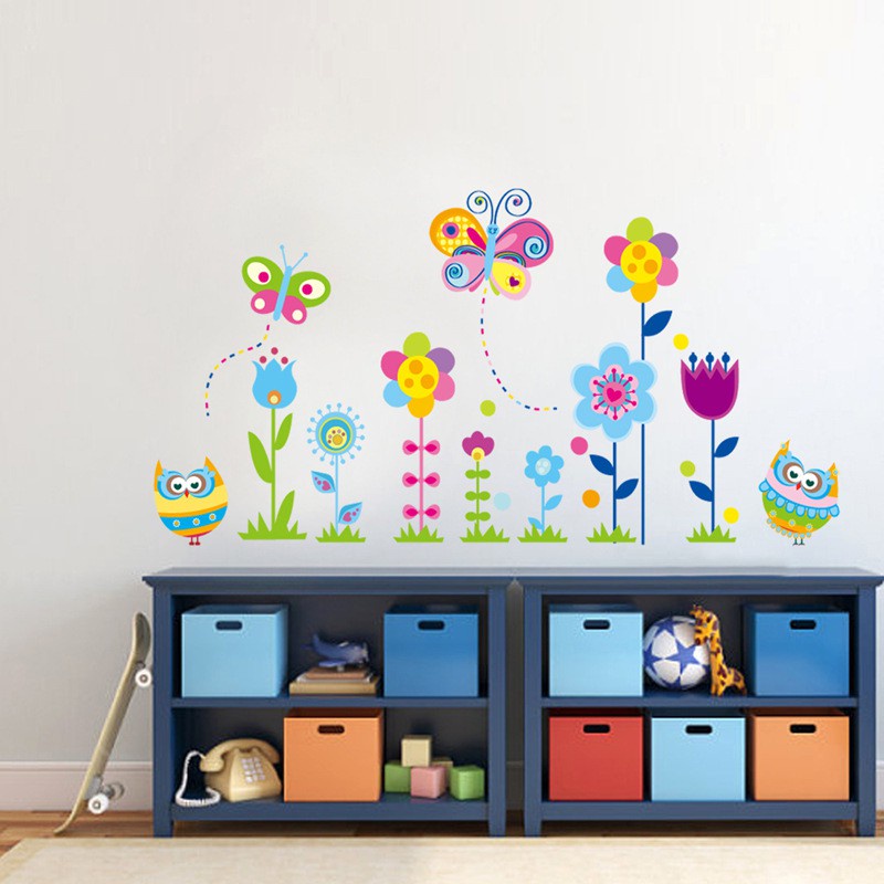 ADEK WALLSTICKER BUNGA OWL KUPU BUTTERFLY ANAK KIDS JM5116 STIKER DINDING / WALL STICKER Wallsticker