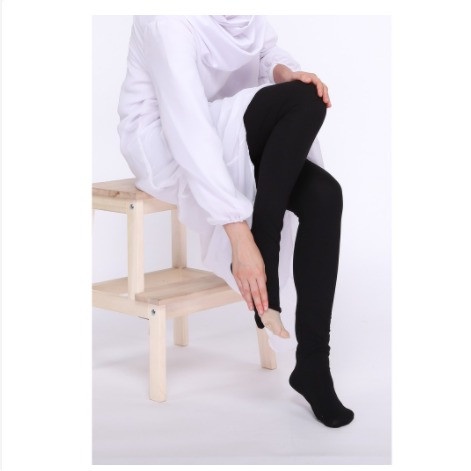 LEGGING WUDHU CELANA LEGGING WUDHU - Hitam (Q3L7) Jumbo Tebal Soft Rayon Gratis Ongkir Sale Lebaran 