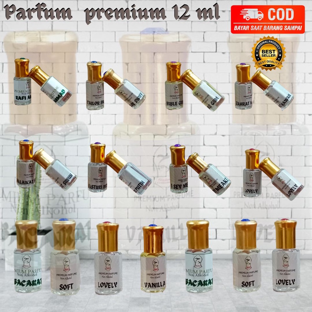 Parfum premium 6 ml,3ml dan 12 ml minyak wangin non alkohol MURAH