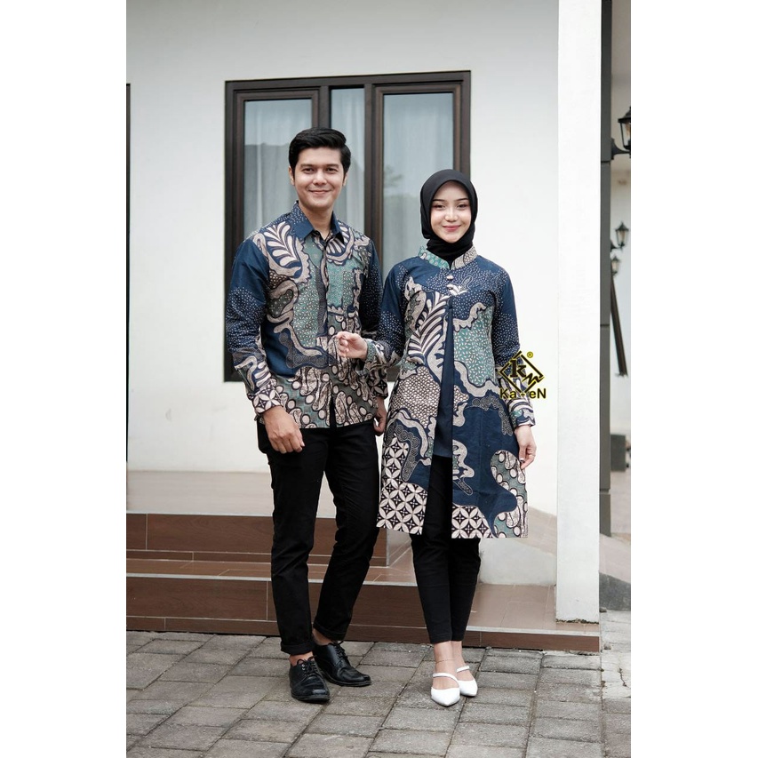 Batik couple wanita pria batik kantor terbaru seragam batik wanita pria masa kini M L XL XXL Jumbo