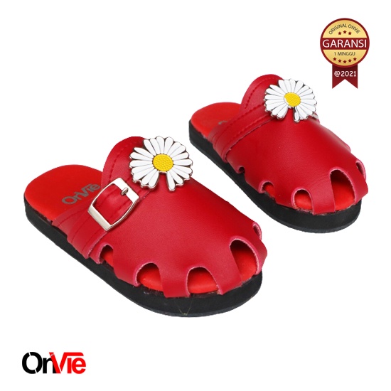 Sandal Casual Anak Perempuan daisy Sandal Kulit Anak Sandal Kulit Selop Bunga Krisan