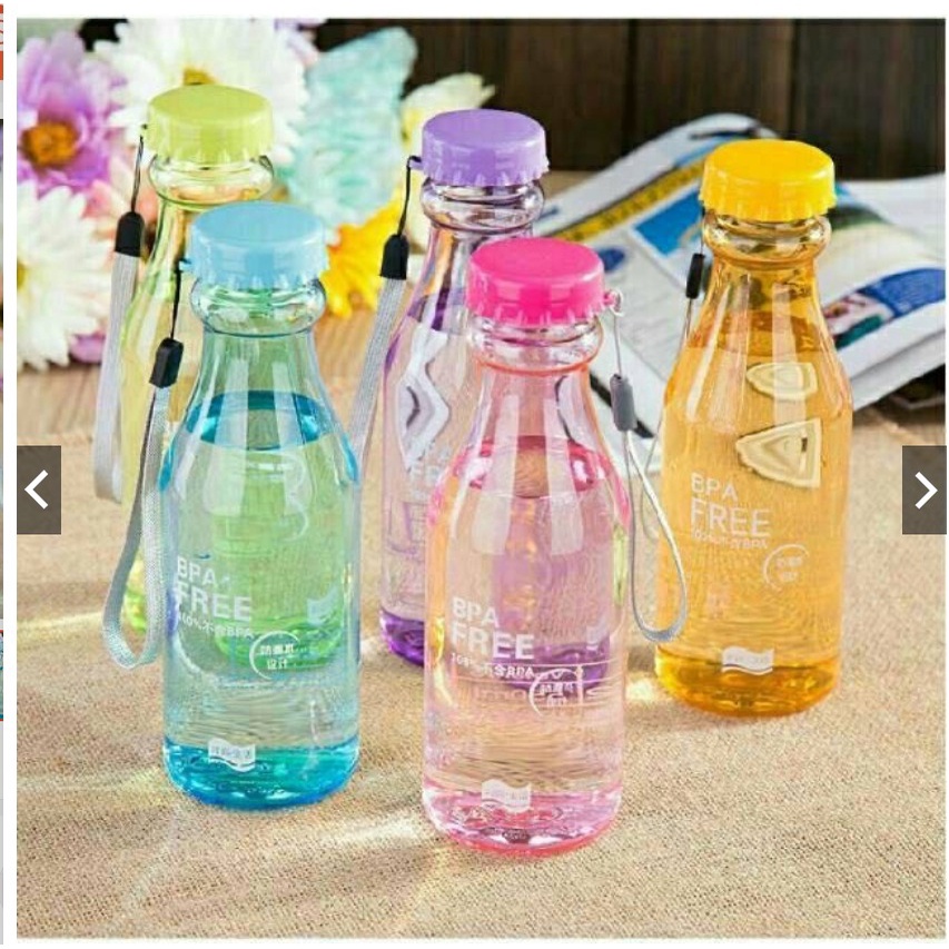 Botol Transparan Minum Unik BPA Free Anti tumpah Infuser water