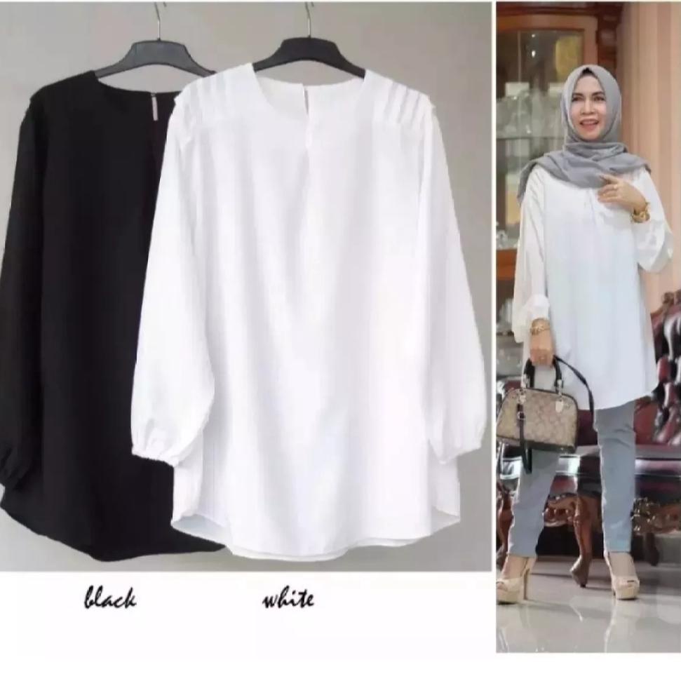 READY ATASAN SALMA BLOUSE / JUMBO XXXL LD 130 CM / BAJU WANITA JUMBO / REMPEL BAHU / XXXL / BAJU ATA