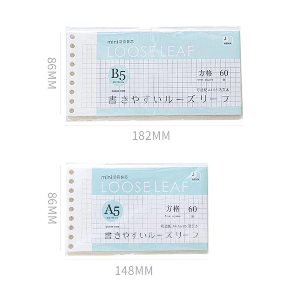 Agustina A5 B5 Loose Leaf Kertas Siswa Sekolah Kantor Kerja Perencanaan Scrapbooking Diary Jurnal Stationery Paper Index Halaman Dalam