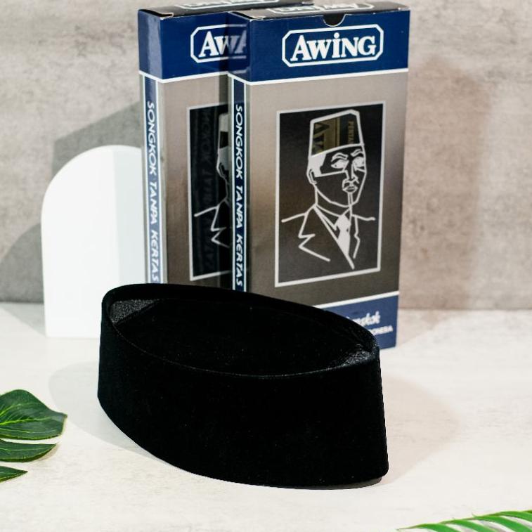 BOOMING Songkok Awing Hitam AC Tinggi 8,9,10,11,12 Original Produk Bludru Halus Kopyah Awing | Peci 