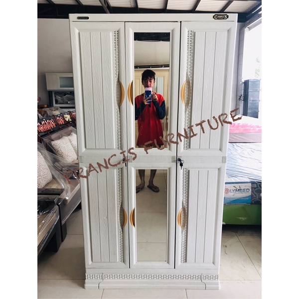 LEMARI PLASTIK NAPOLLY LEMARI PLASTIK MINIMALIS LEMARI PLASTIK 3 PINTU LEMARI PLASTIK KACA TENGAH