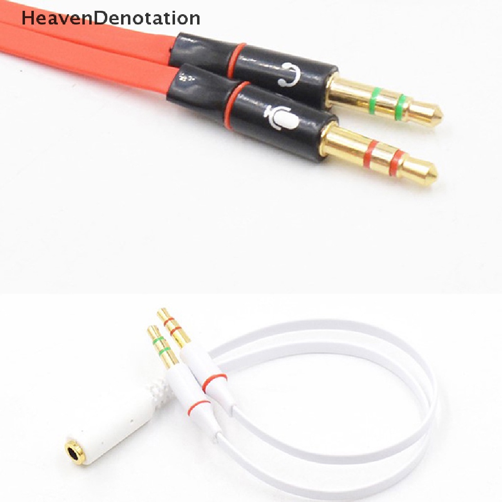 [HeavenDenotation] Adaptor TRRS 3.5mm 2pria1wanita Jack mini 3.5mm 4pin Splitter Mikrofon Audio Stereo Soket Kabel Gepeng Ke 2konektor 3pin HDV