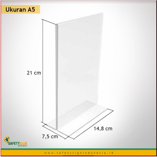

TEMPAT BROSUR AKRILIK/TENT HOLDER/TENTCARD AKRILIK DISPLAY 2 SISI A5