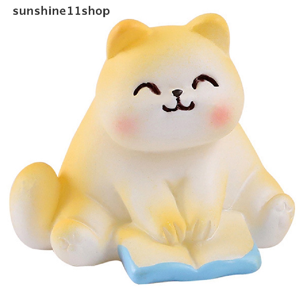 Sho Patung Kucing Miniatur Manusia Hidup Kitten Decor Figurine Mainan Taman Peri Mini N