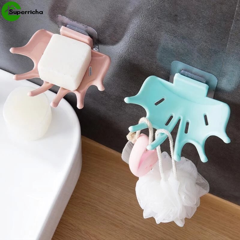 Hot Sale/Kotak Sabun Tempel Dinding Kamar Mandi Kreatif/Rak Piring Sabun Gantung Dinding Perekat Diri/Drain Soap Dish Container Organizers/Aksesoris Organizer Kamar Mandi