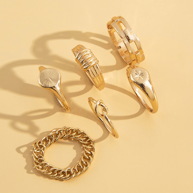 Individualitas, Kreativitas, Kesederhanaan, Fashion, Temperamen, Set Cincin Simpul Rantai Bintang