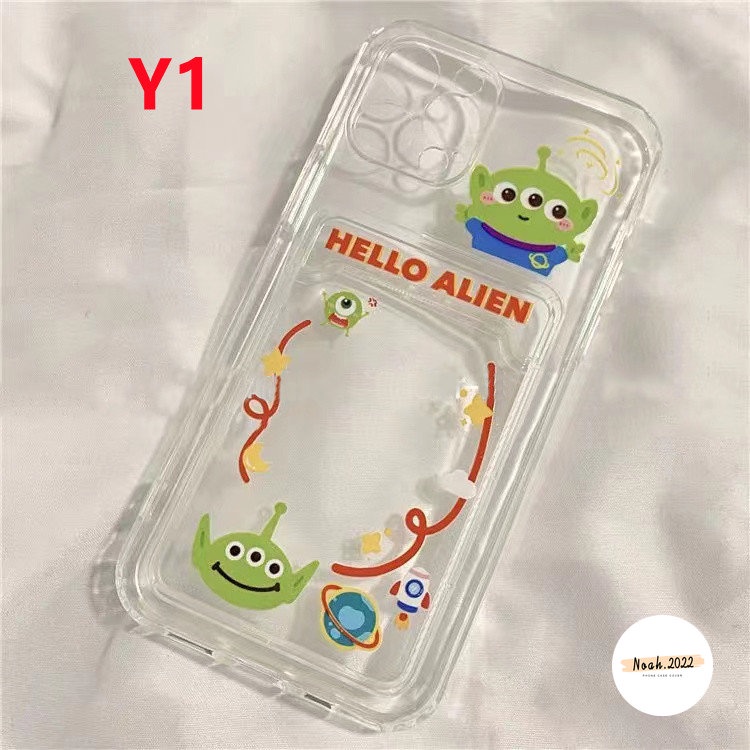 Case VIVO Y33s Y20s G Y12s Y20s Y20i Y21 Y21s Y12i Y12 Y11 Y12A Y20A Y11s Y15 Y17 Y20G Y30G Kartun Lucu Losto Alien Bening Slot Dompet Soft Phone Case TPU Cover