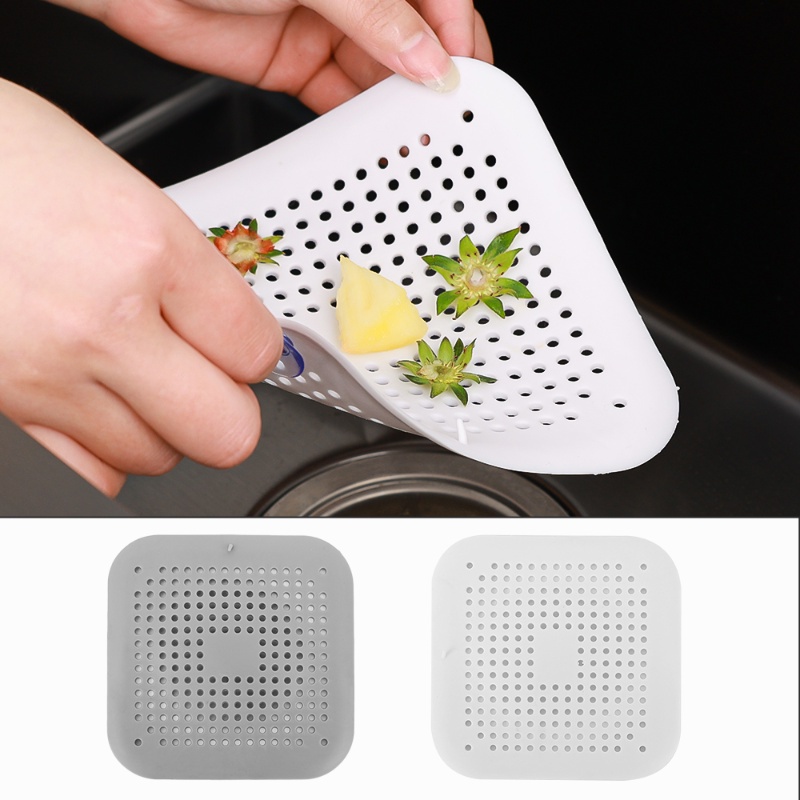 Alas Saringan Sisa Makanan Wastafel Desain Suction Cup Mesh Drainage Cover Anti Bau Anti Sumbat Silicone Filter Mat Bathroom Floor Drain Hair Fur Trapper