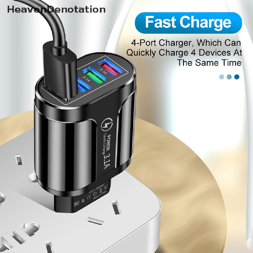 [HeavenDenotation] Usb Charger Fast Charger 4usb Charger Quick Charge 3.0 Adaptor Handphone HDV