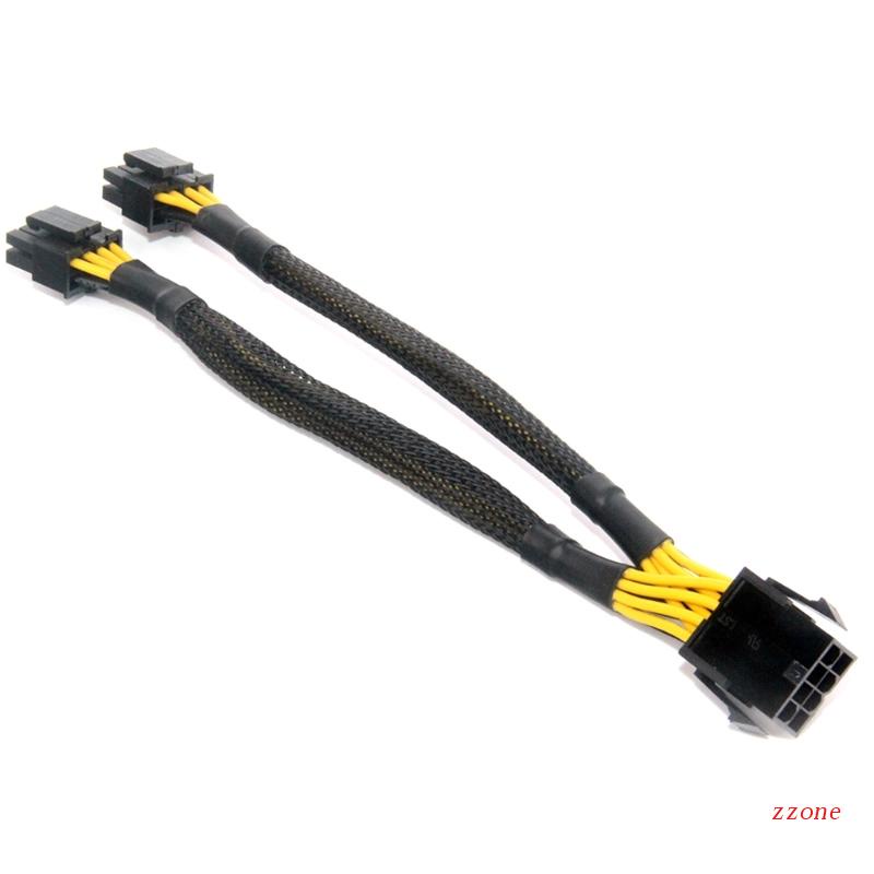 Kabel CPU zzz, 8Pin Female to Dual PCIe 2x8pin (4+4) Male Power Adapter Line Y Splitter Kabel Untuk Motherboard Komputer