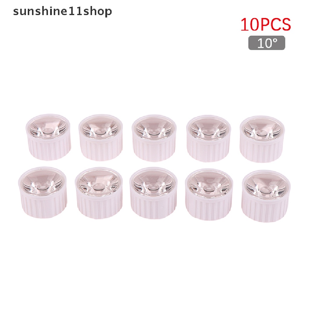 Sho 10Pcs/Set Lensa Pesawat Lumen Imitasi LED 20MM Dengan 510 45 90 120 Derajat N