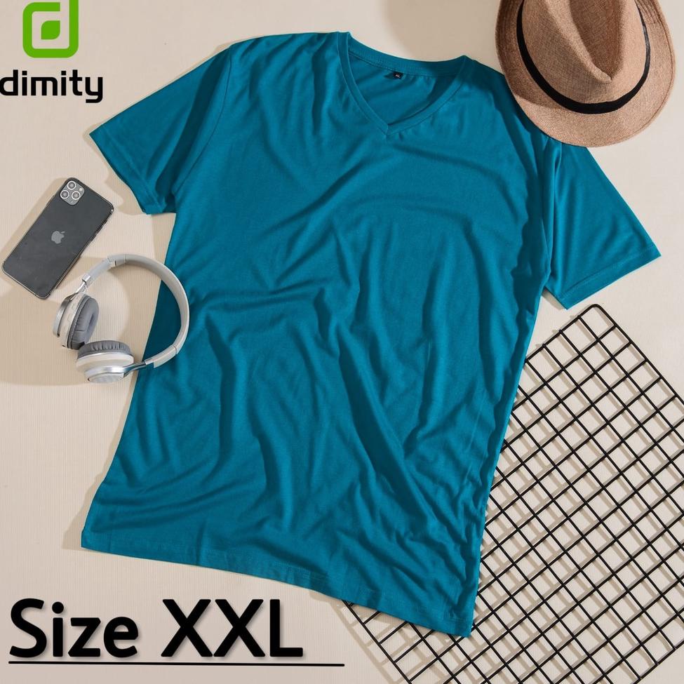 Booming Kaos Polos Katun Bambu XXL V-neck Orinal Cotton Bamboo 30s