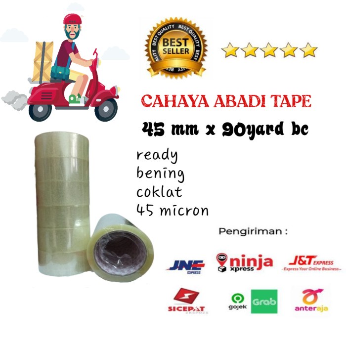 

Terlaris Lakban Bodhi Tape 45Mm X 90 Yard Bc #Khusus Grab/Gojek# Per Dus