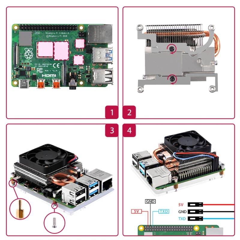 Bt Ice Tower Cooler PWM Kipas Pendingin CPU Heatsink Pipa Tembaga Untuk Raspberry Pi 4B