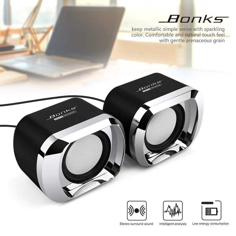 BONKS {Multimedia Active Speaker Stereo 2.0 3W - DX12 - Speker Sound System Aktif Untuk PC Komputer Laptop Super Bass}