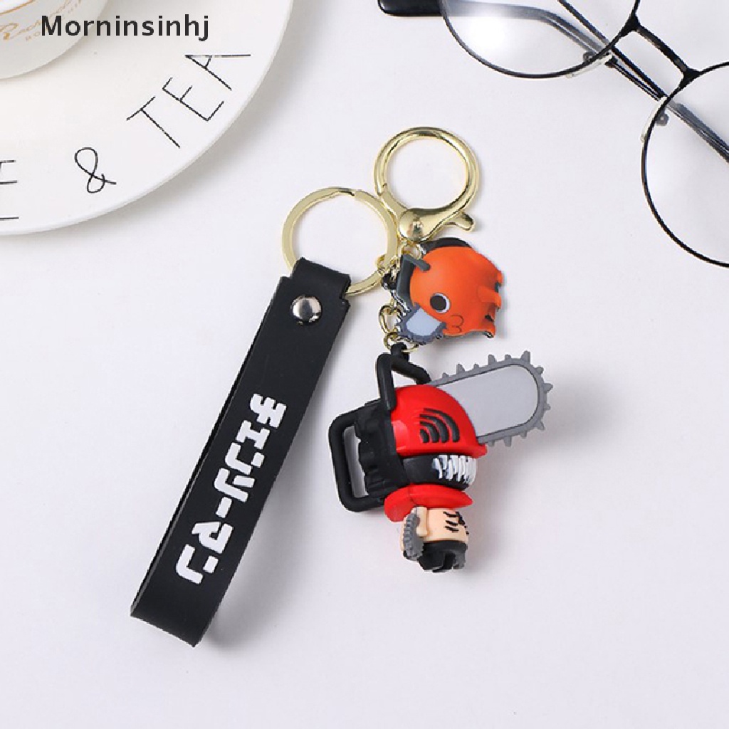 Mornin New Anime Chain Man Keychain Lucu Lembut Karet Pochita Gantungan Kunci Mobil Denji Makima Key Chains Bag Pendant Key Holder Pasangan Hadiah id