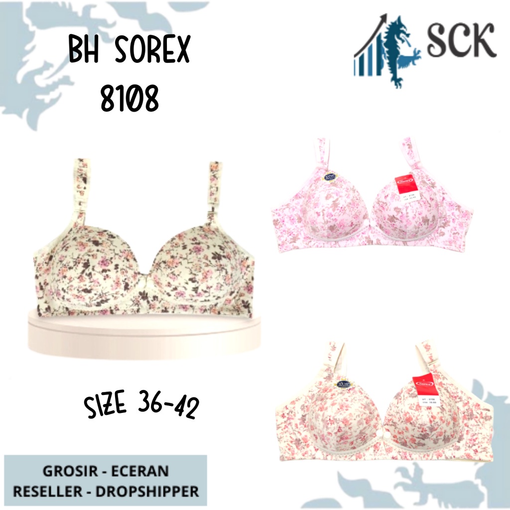 BH SOREX 8108 Menyusui Motif Bunga Cantik Nursing BH Tanpa Kawat Busa Tipis Soft / Pakaian Dalam - sckmenwear GROSIR