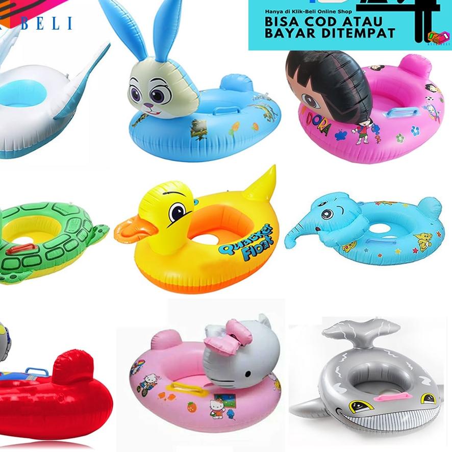 ANA582 Ban Renang Anak Pelampung Karakter Ban Leher Cincin Rompi Angsa Bebek Dora Gajah Paus Hello K