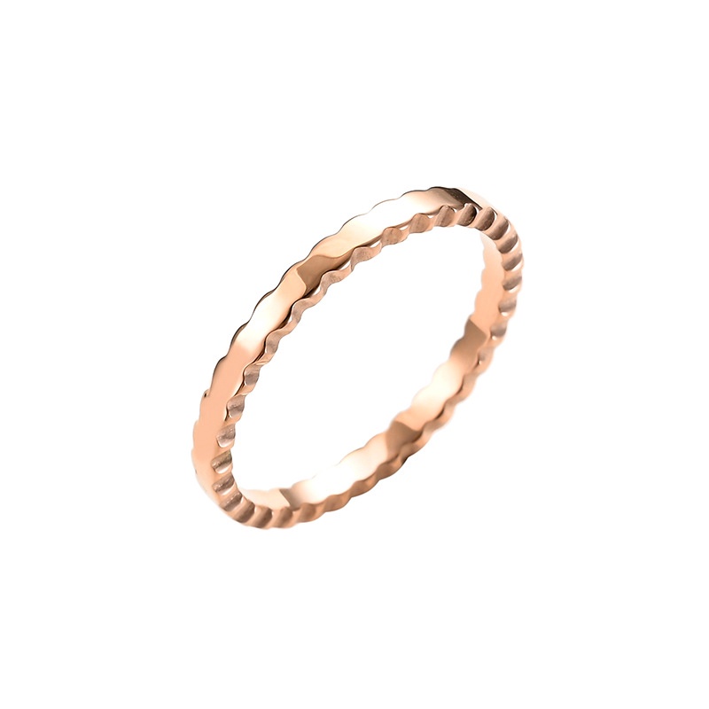 2022 Cincin Rose Gold 18K Desain Lebah Bahan Titanium Steel Anti Alergi