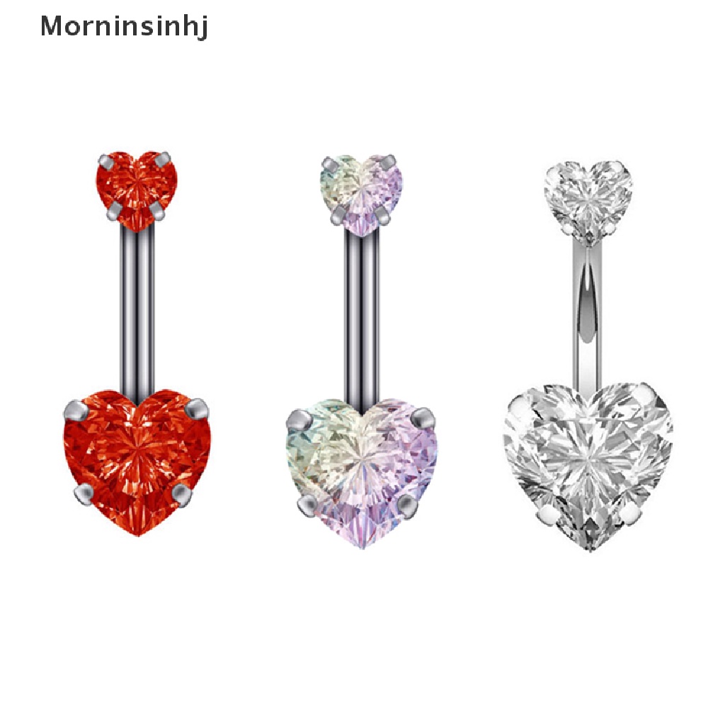 Mornin Heart Belly Button Ring Cincin Pusar Cincin Perut Stainless Steel id