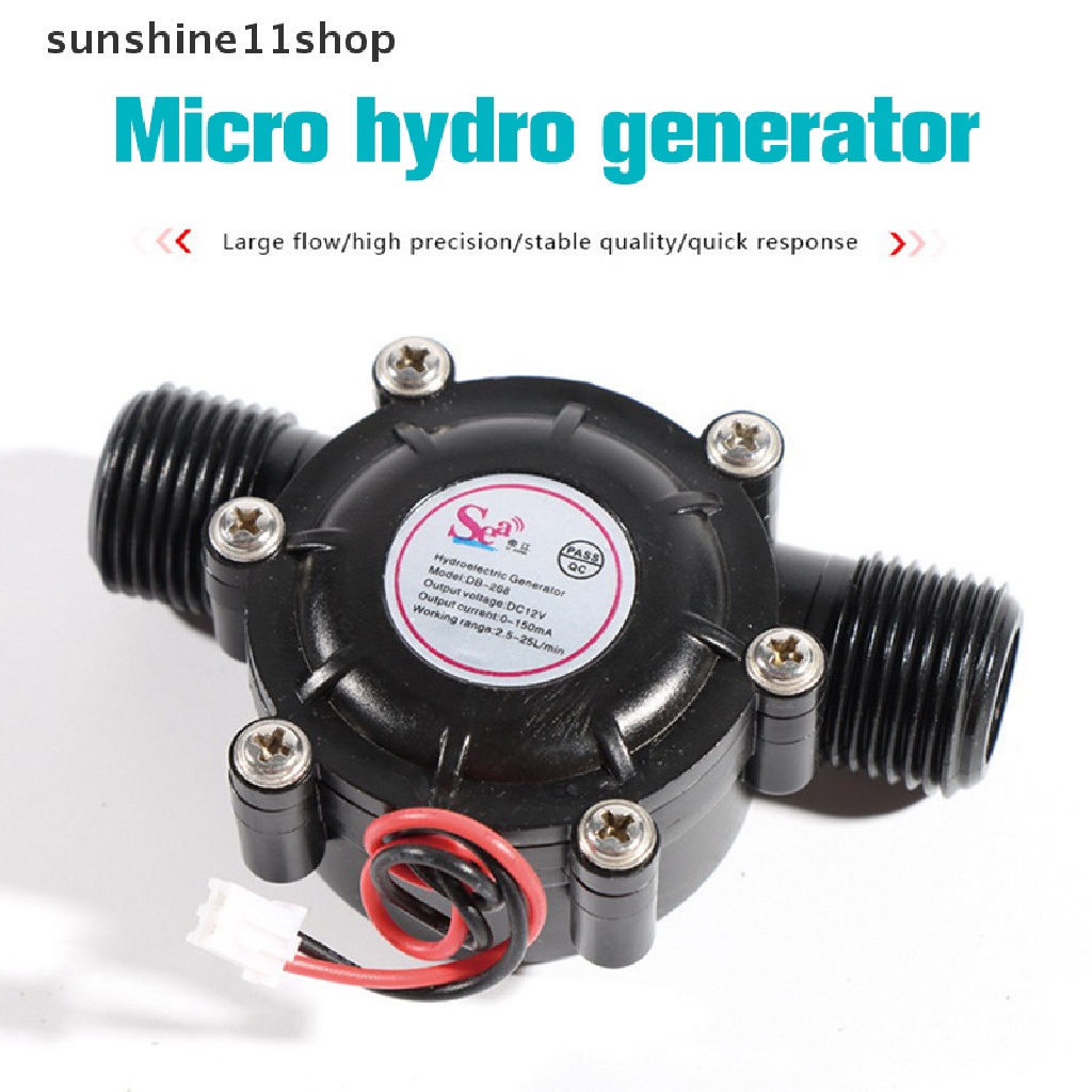 Sho Micro Generator Micro-hydro DC Water Flow Pump 12V Aliran Air Generator Turbin Generator Hydroelectric Tap Water Flow Hidrolik N