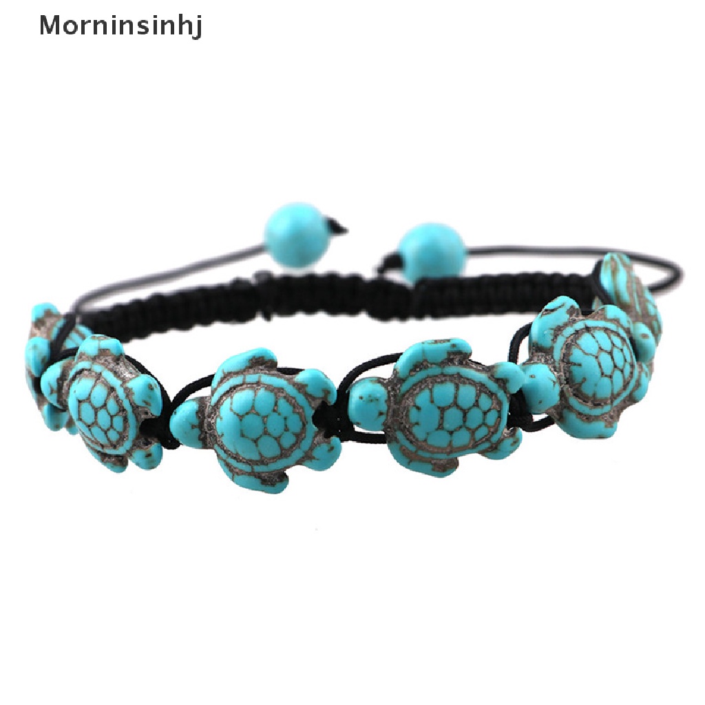 Mornin Vintage Bohemia Bangle Turquoise Turtle Gelang Tali Kepang Adjustable Perhiasan id