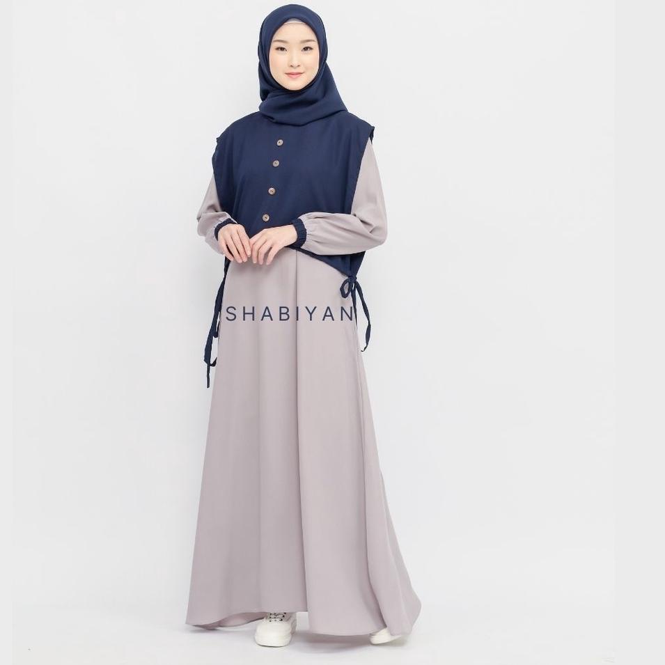➳ Shabiyan 416 Gamis Remaja Perempuan Moscrepe Polos ♝