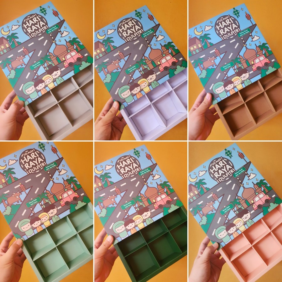 

(5 pcs) box kemasan fruit pie sekat 9 edisi hari raya idul fitri kardus eggtart hampers lebaran ukuran 24 x 24 x 4.5 cm