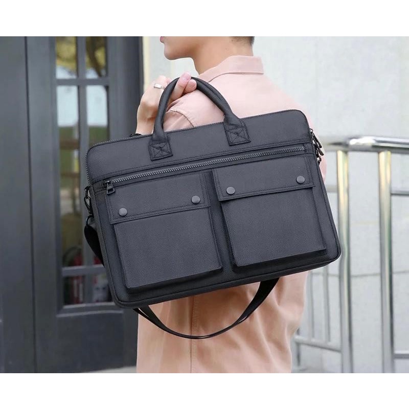 Tas Laptop Macbook Selempang Black Executive 14 15 16 inch