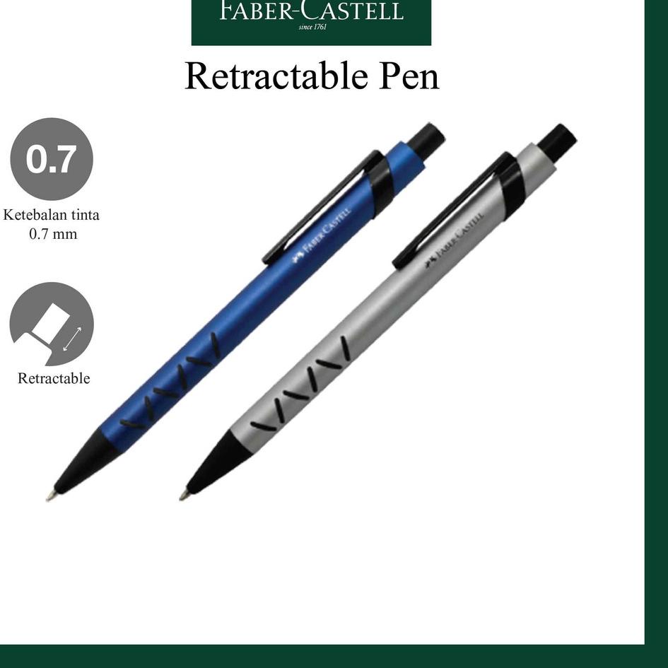 

Ready Terupdate Stripe Pen Faber Castell Silver and Blue - Pulpen 0.7 mm