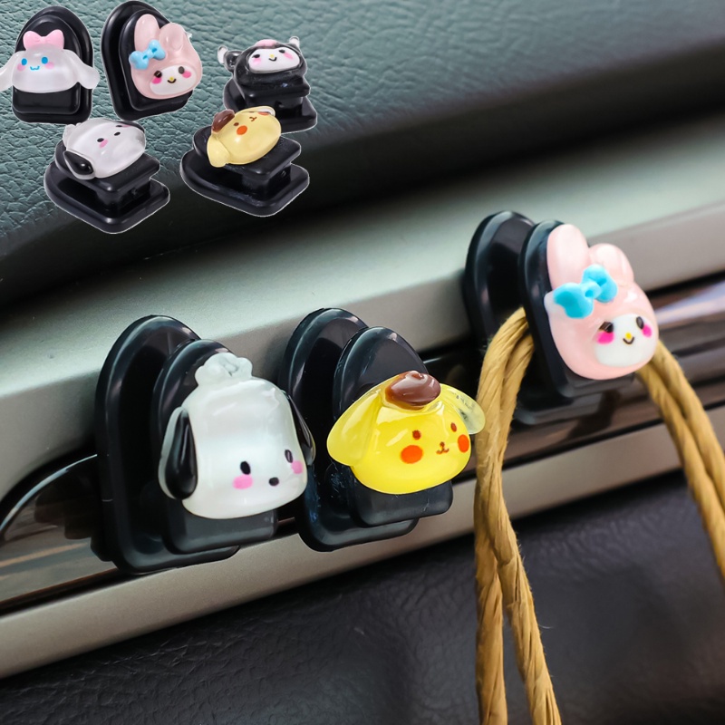 Indah Kartun Hewan Mobil Hooks Organizer/Auto Sticky Klip Storaging Gantungan Multifungsi Mini Self-Adhesive Holder