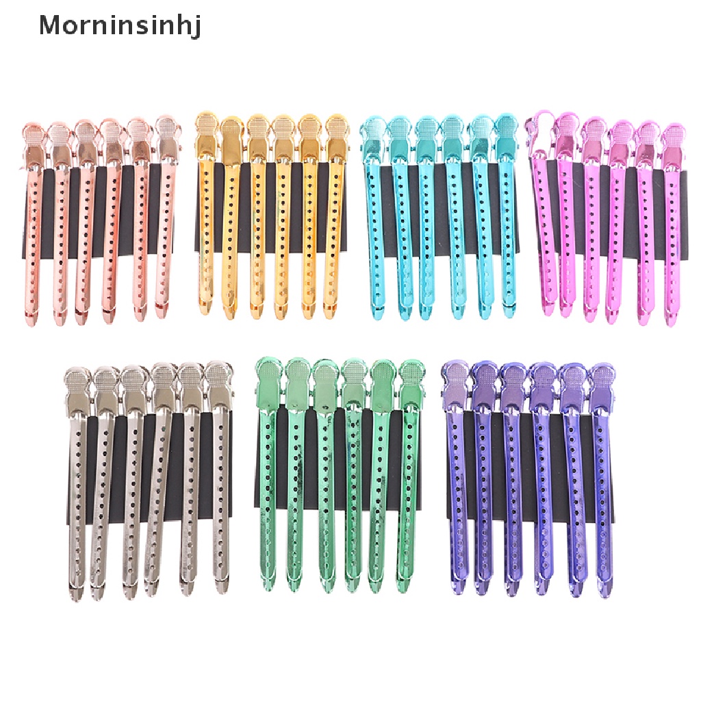 Mornin 6PCS Jepit Rambut Metal Hairdressing Duck Bill Aligator Cocok id Salon Profesional