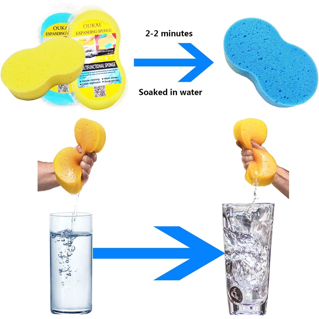 Paket Spons Busa Cuci Motor &amp; Mobil - Wash Sponge Spon 8 Jumbo Besar