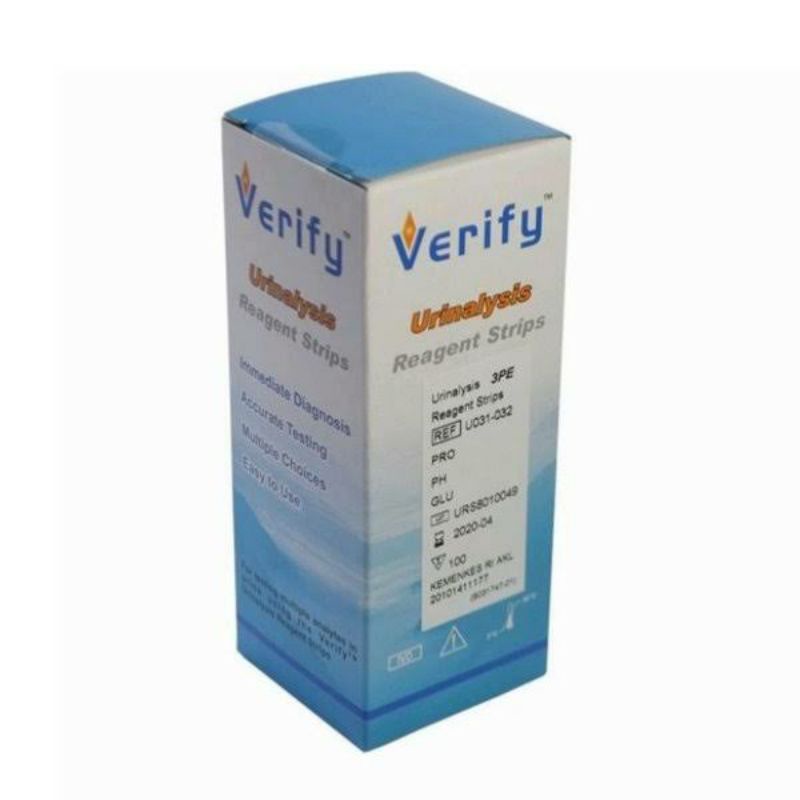 Tes Urine Verify / Urinalysis Reagent Strip / Strip Test Urine / Verify urine 3 Parameter 100strip