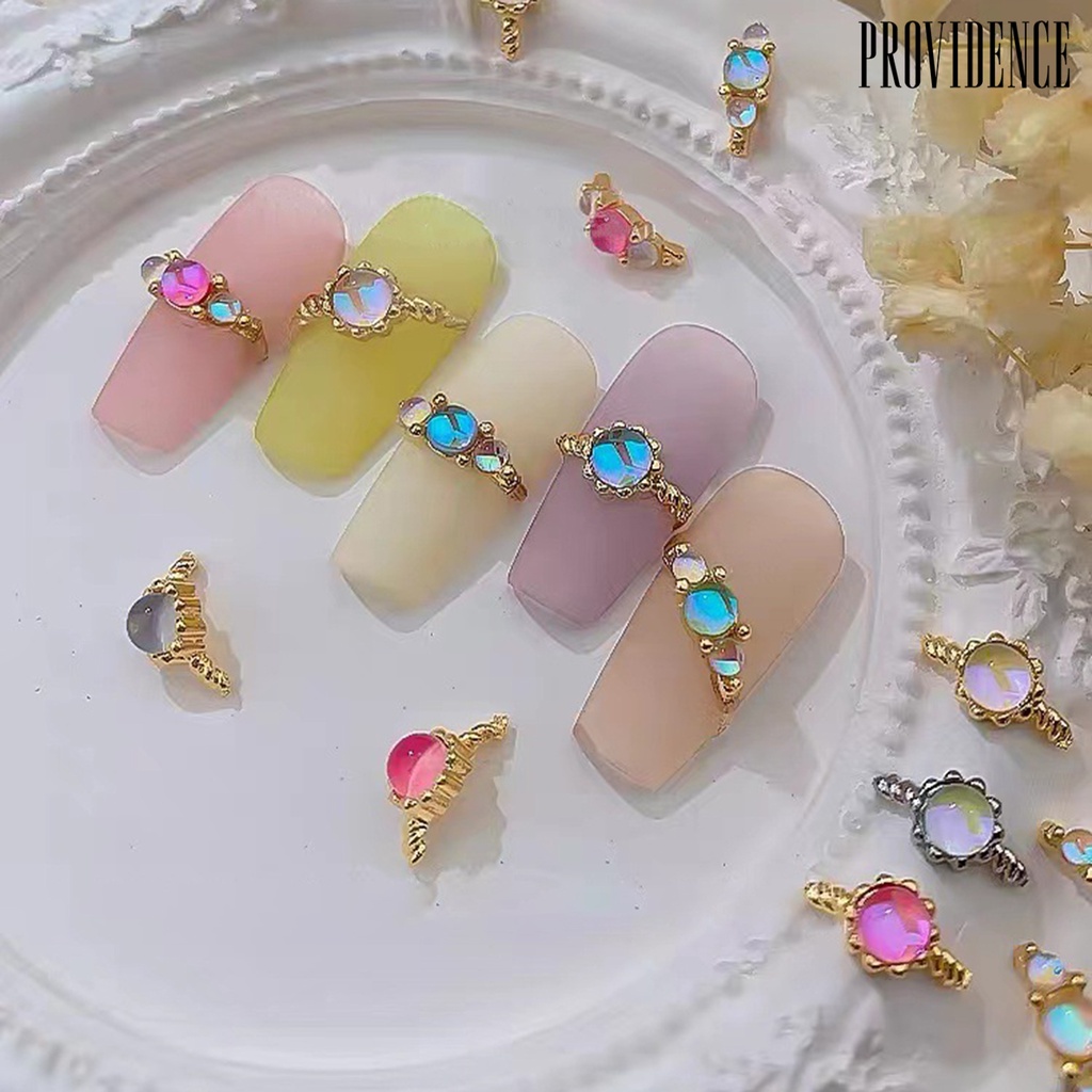 Providence 5 Pcs Kuku Berlian Imitasi Bersinar Stunning Efek Visual Tiga Dimensi Tidak Jatuh DIY Gloss Tinggi Mempesona Kuku Paduan Ornamen Manicure Design Perlengkapan Kuku