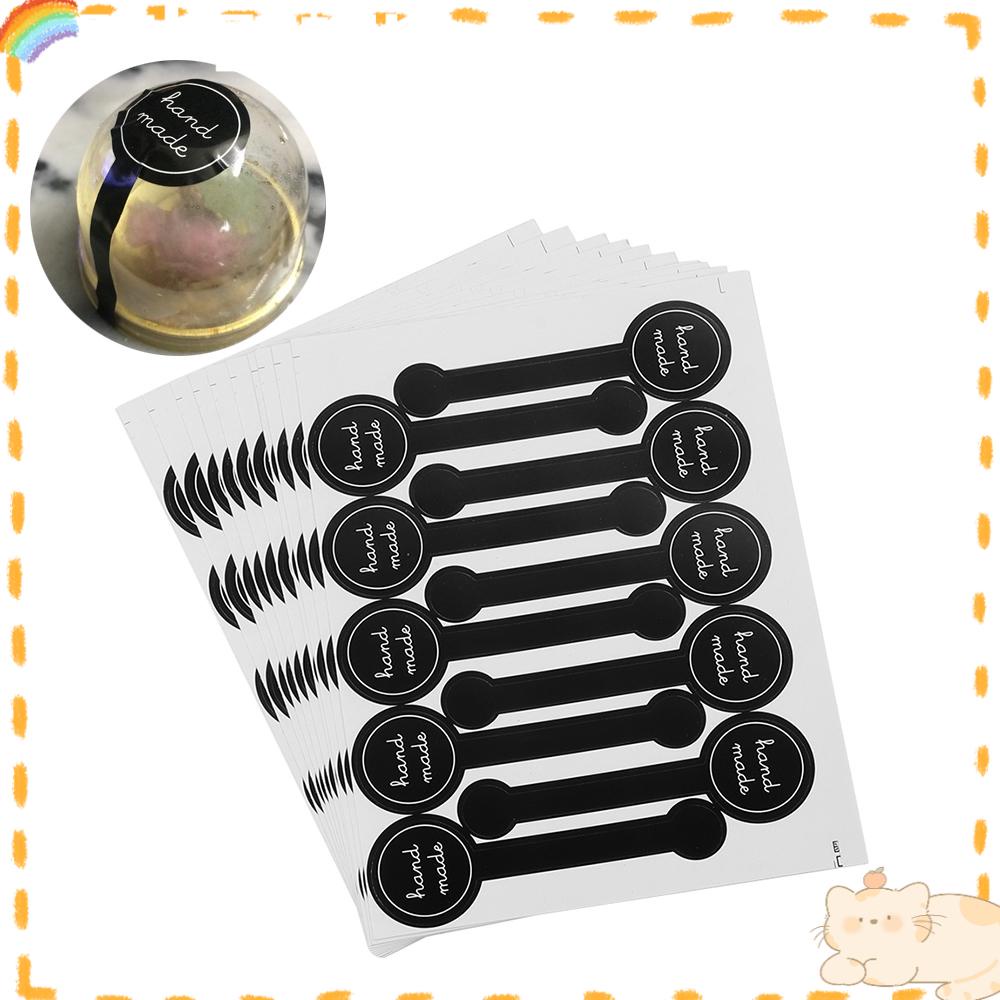 Solighter 20Sheets Sealing Sticker Craft Hitam Dekorasi Kue Hand Made