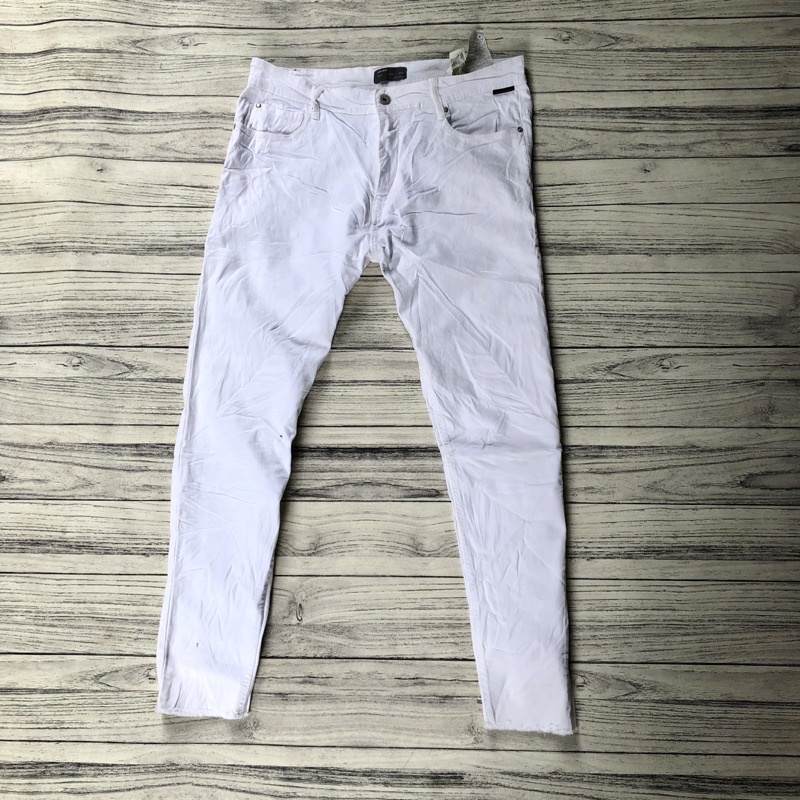 celana zara man size 34 skinny-white/putih-second/bekas original