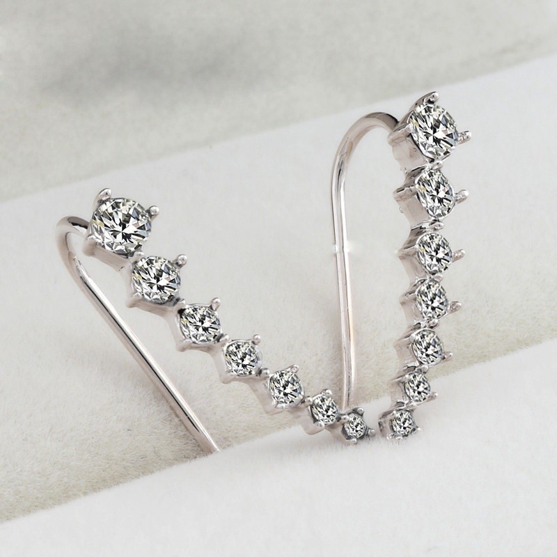 1pasang woman fashion elegant Kristal Berlian earbone Studs earring Hadiah Perhiasan