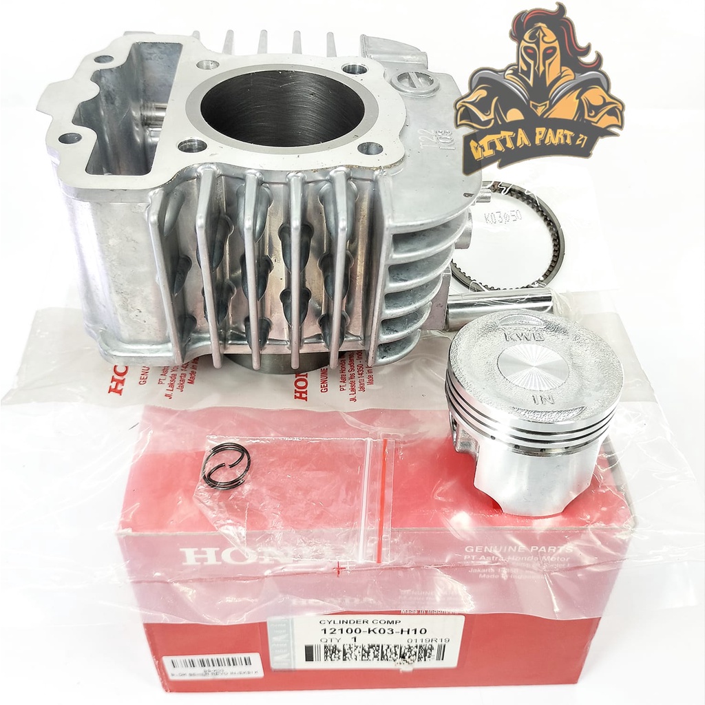 CYLINDER BLOK SEHER PISTON RING KOMPLIT HONDA K03 KUALITAS ASLI ORIGINAL HONDA AHM PRESISI TINGGAL PASANG BAHAN BERKUALITAS DAN DIJAMIN AWET REVO ABSOLUTE FI INJEKSI REVO FIT FI BLADE FI