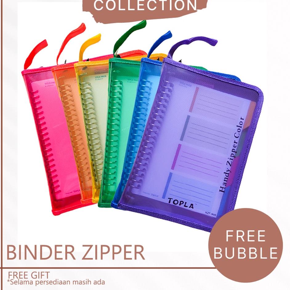 

Grosir TOPLA Binder Zipper File Note Catatan A5 B5 File 20 26 Ring Besi Untuk Kuliah Sekolah Kantor