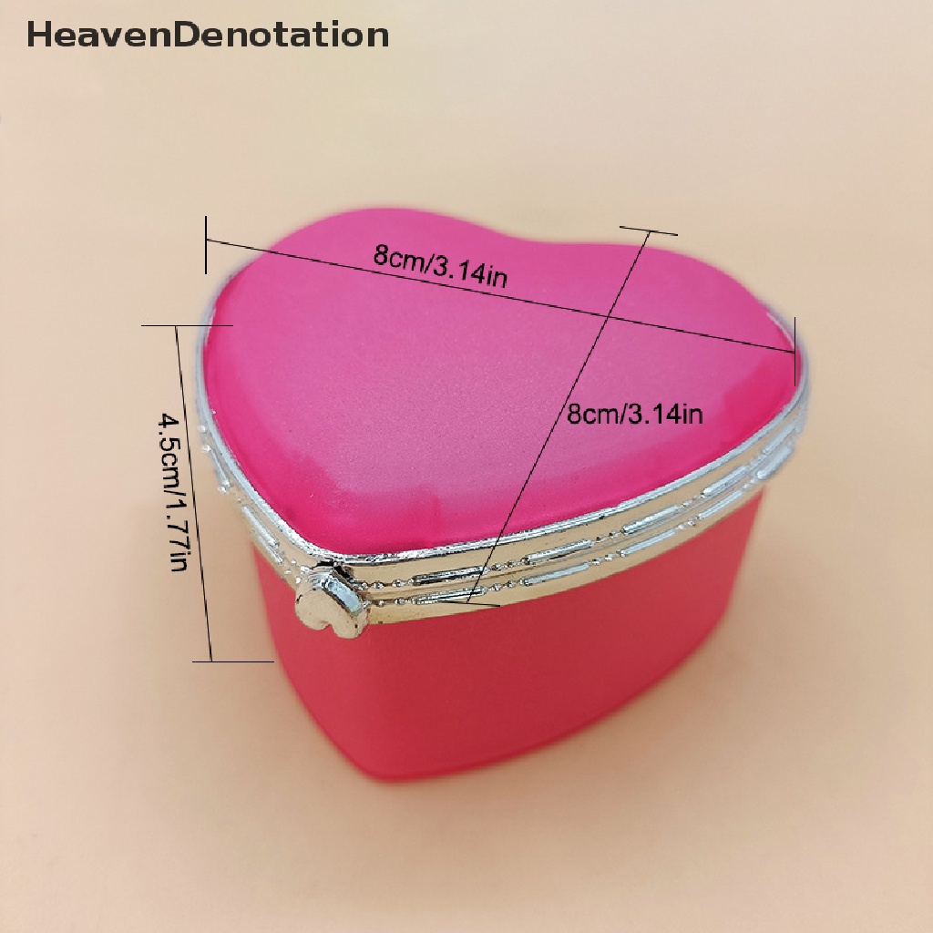 [HeavenDenotation] 2023warna Solid Baru Dengan Cermin Besar Berbentuk Hati Kotak Penyimpanan DIY Kotak Perhiasan HDV